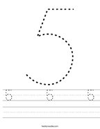 Number 5 Worksheets - Twisty Noodle