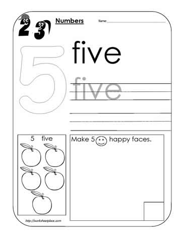 Number 5 Worksheet Worksheets