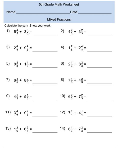 ?? {nlhqo} Free 5th grade math worksheets