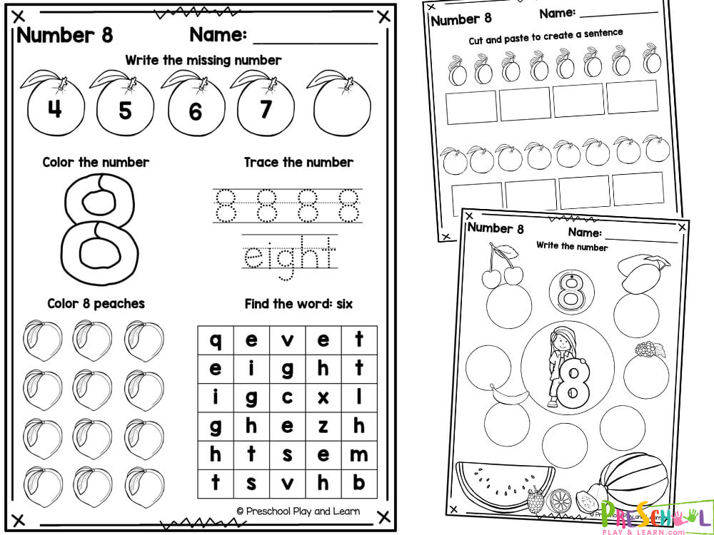 Number 8 Worksheets for Children Activity Shelter Preschool Number 8 Worksheets for Children Activity Shelter Preschool