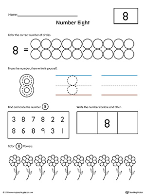 Number 8 worksheets | guruparents