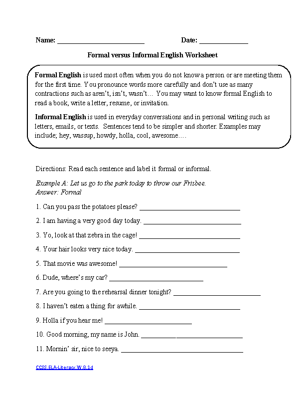 8th Grade Common Core | Writing Worksheets