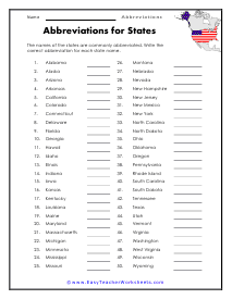 Abbreviation Worksheets