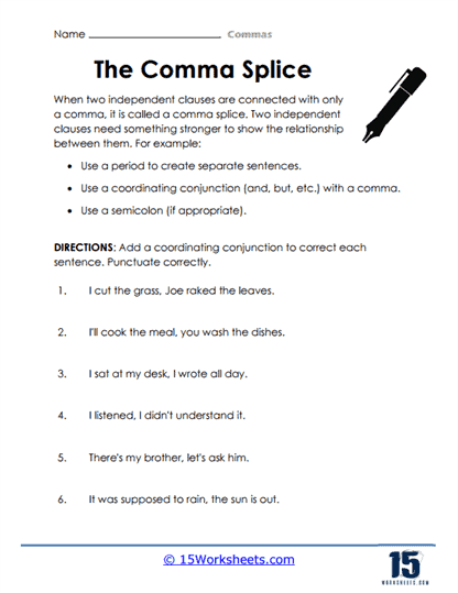 Commas Worksheets - 15 Worksheets Library