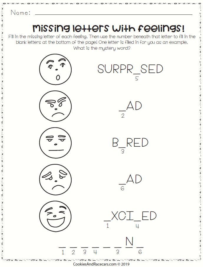 Emotions Worksheet Pack - Cookies &  Racecars