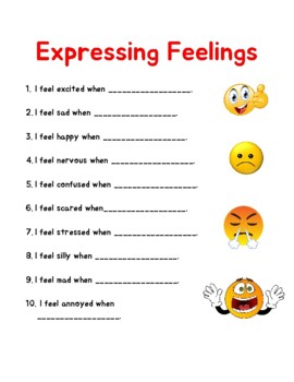 Expressing Feelings Worksheet