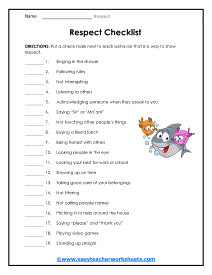 Respect Worksheets