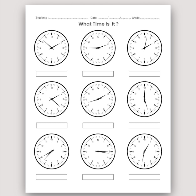 worksheet about time for