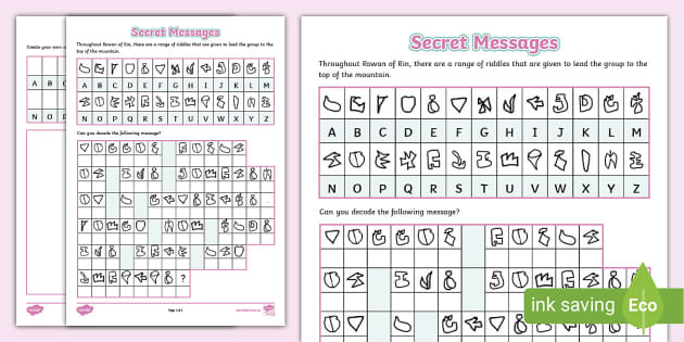 worksheet activity sending secret messages answers