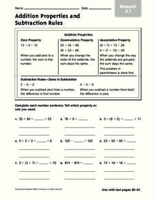 worksheet addition and subtraction rule