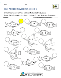 worksheet addition and subtraction up to 5