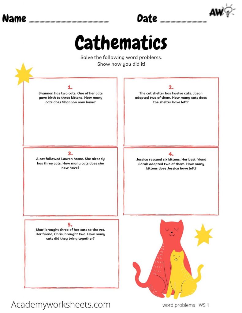 worksheet addition and subtraction word