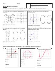 PRACTICE Relations and Functions A.pdf - Name: Period: First Score ...