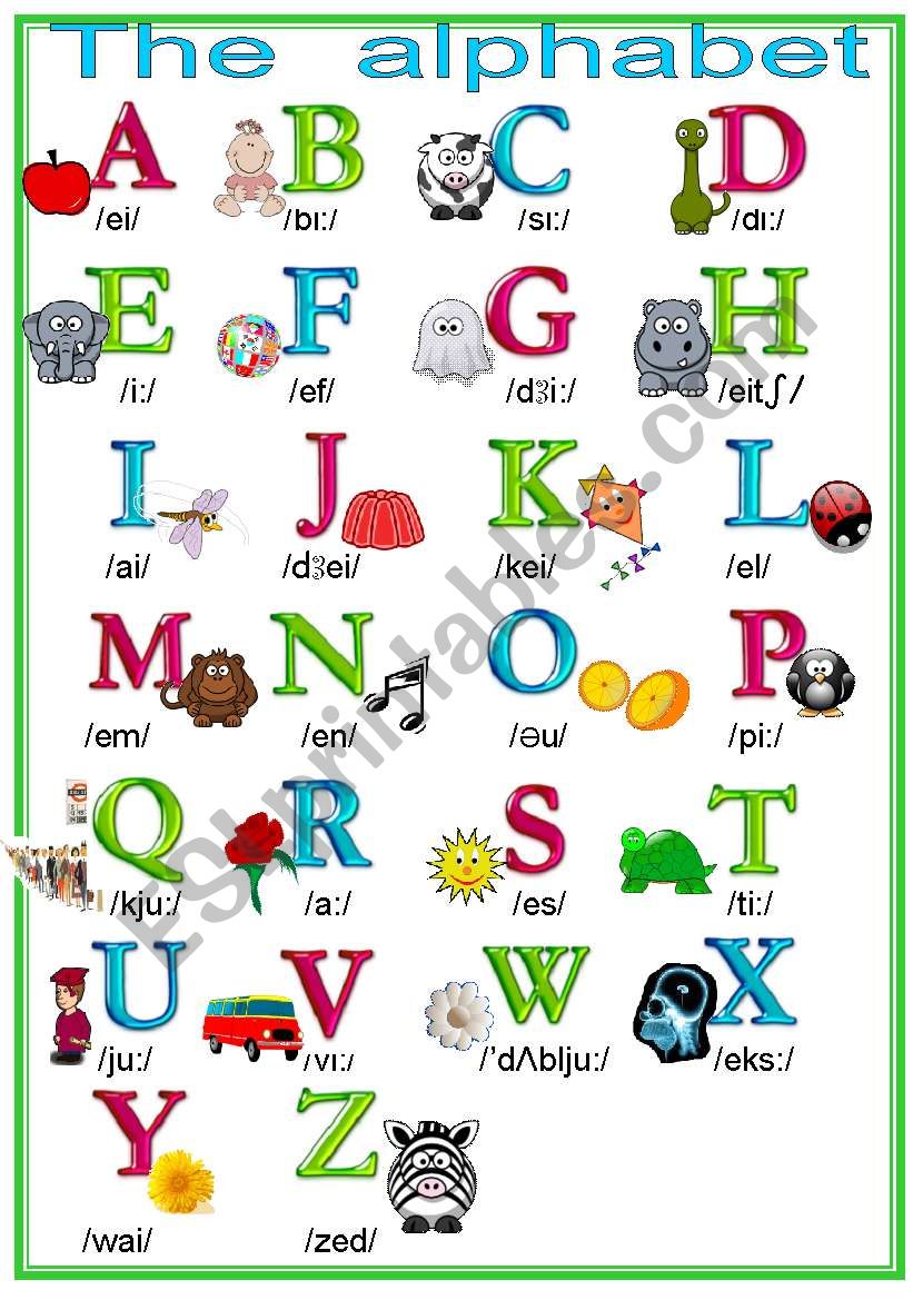 The alphabet - ESL worksheet by mjotab