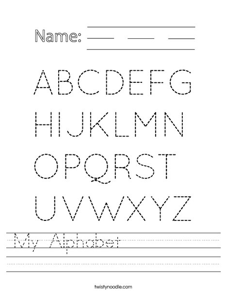 My Alphabet Worksheet - Twisty Noodle