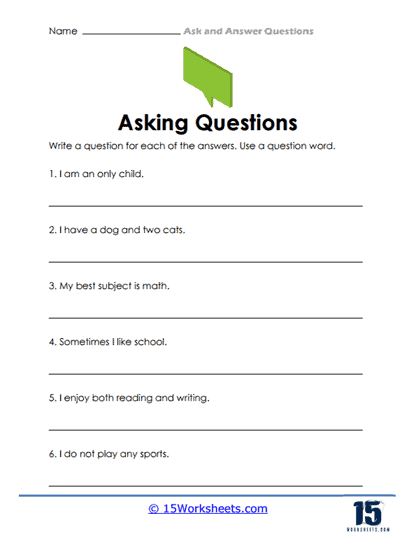 Ask and Answer Questions Worksheets - 15 Worksheets Library