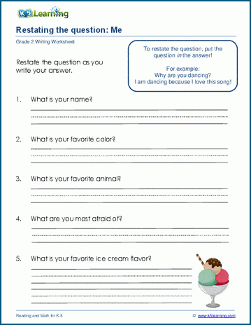 Restating the question worksheets | Worsheets library