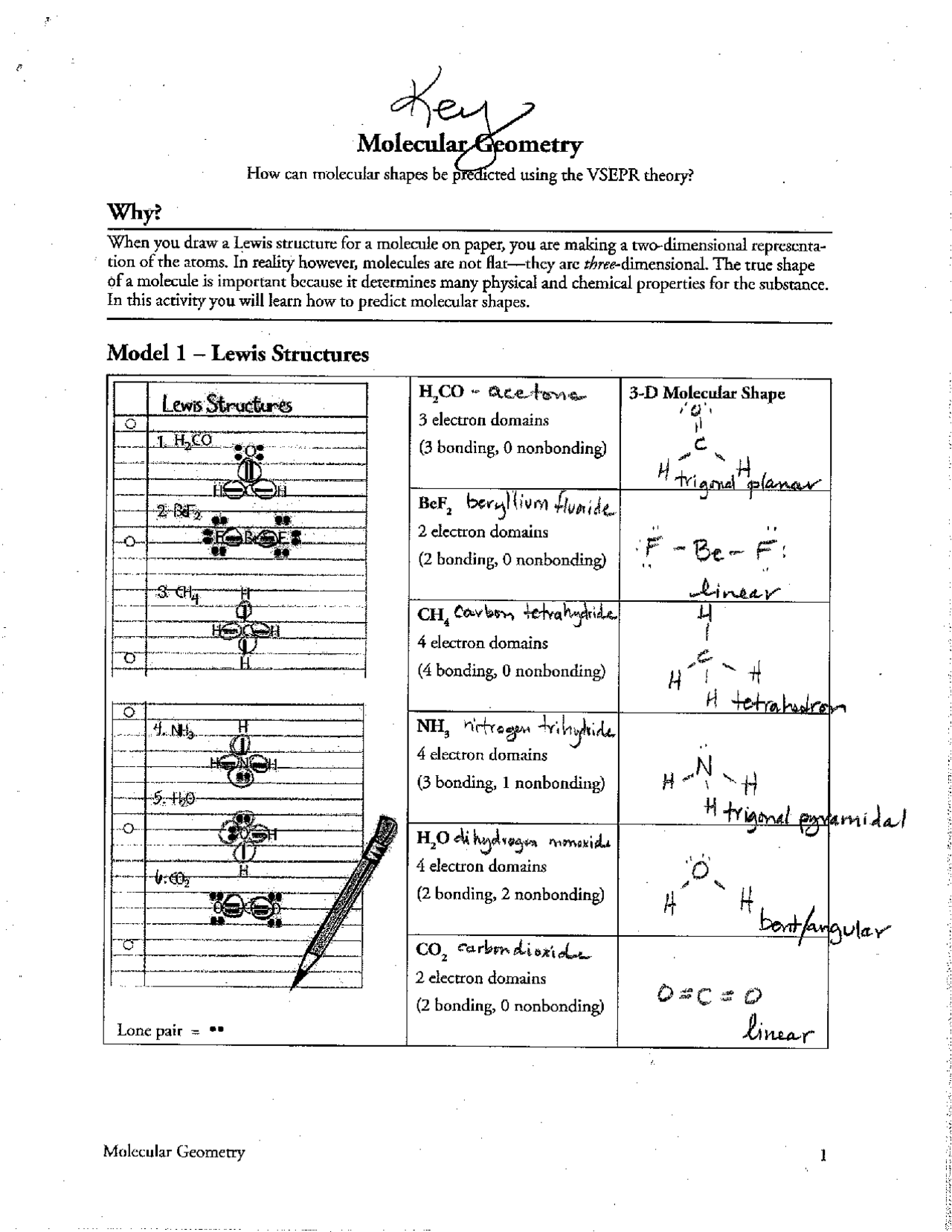 worksheet answers for geometry
