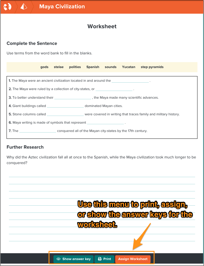 Worksheet - Help Center