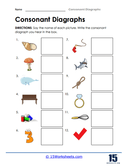 worksheet blends and digraphs
