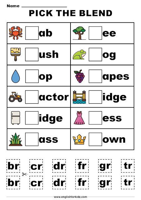 Beginning Consonant Blends and Digraphs Worksheets