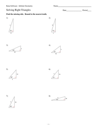 9.1 9.2 solving triangles and multi step (no key) | PDF