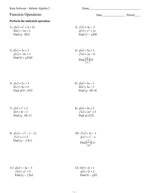 worksheet by kuta software llc