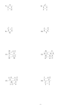 Complex fractions | PDF