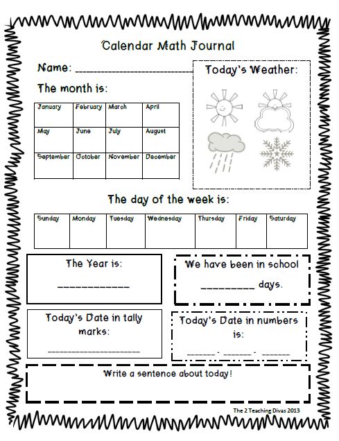 Calendar Math Journal by The 2 Teaching Divas | Calendar math ...