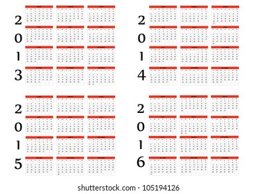 New Calendar 2013-2014-2015-2016 Stock Vector (Royalty Free ...