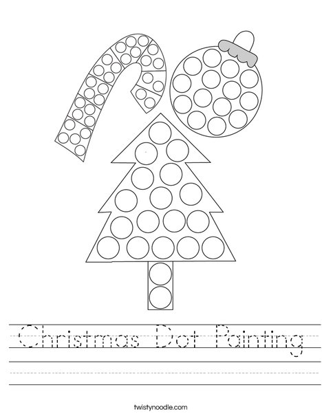 Christmas Dot Painting Worksheet - Twisty Noodle