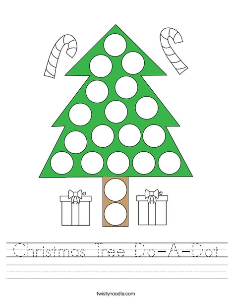 Christmas Tree Do-A-Dot Worksheet - Twisty Noodle