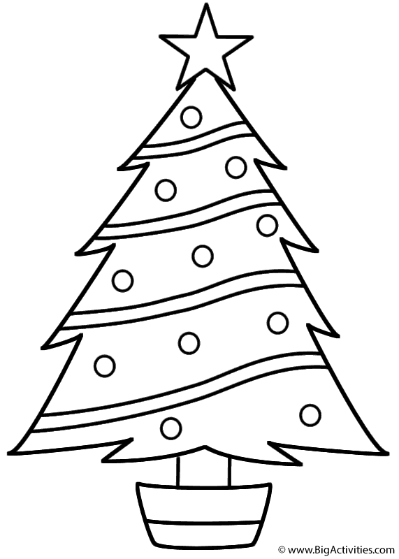 worksheet christmas tree coloring page