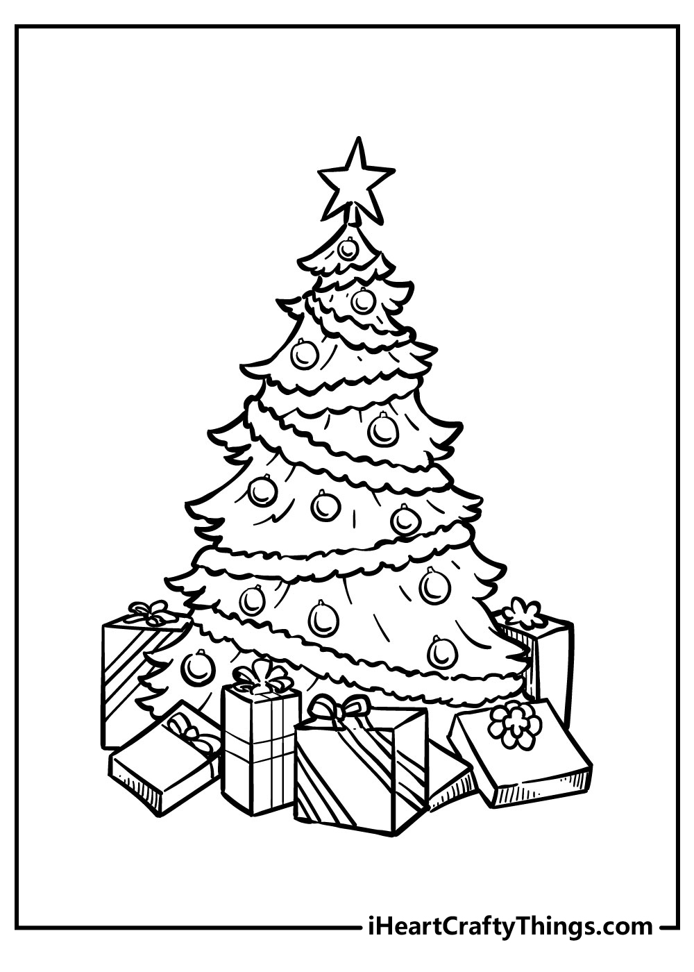 worksheet christmas tree coloring page