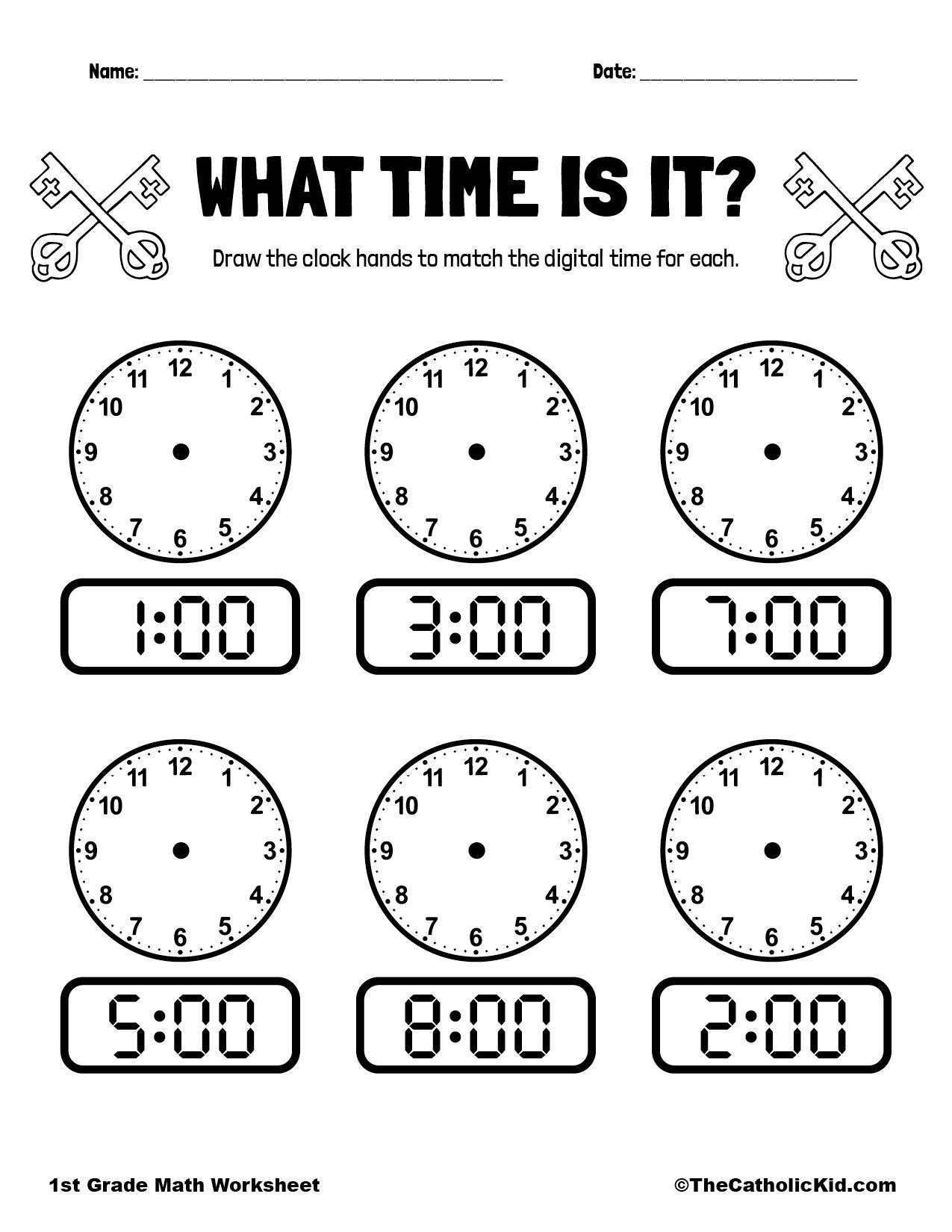 Time Worksheets Pages Clock Kids Coloring Printable Tock Kindergarten 