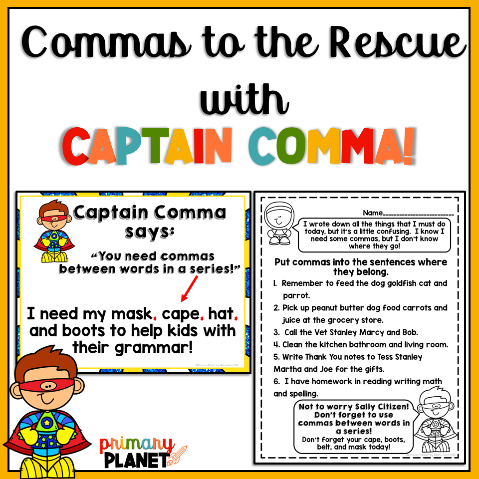 FUN Comma Use | Comma Activities | Comma Use Posters and Worksheets -  Primary Planet