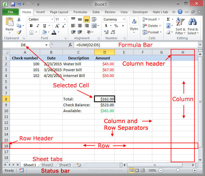 worksheet computer definition