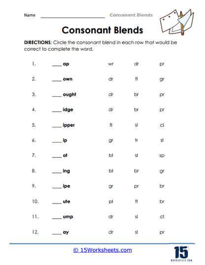 Consonant Blends Worksheets - 15 Worksheets Library