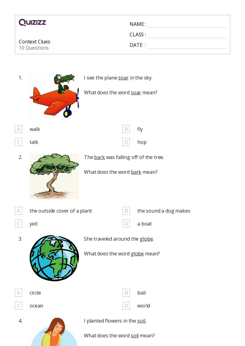 50+ Determining Meaning Using Context Clues worksheets for 1st ...