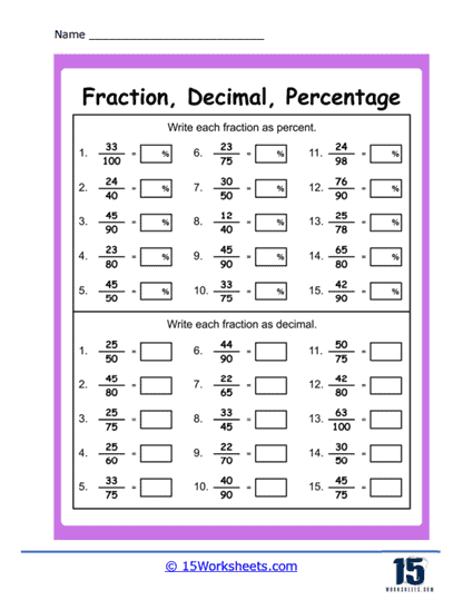 Converting Fractions Worksheets - 15 Worksheets Library