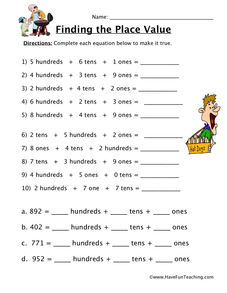Converting Place Value Forms Worksheet  