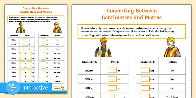? White Rose Supporting: Converting cm to m Worksheet Year 3