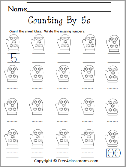 Free Winter Counting By 5s Worksheet - Free Worksheets ...