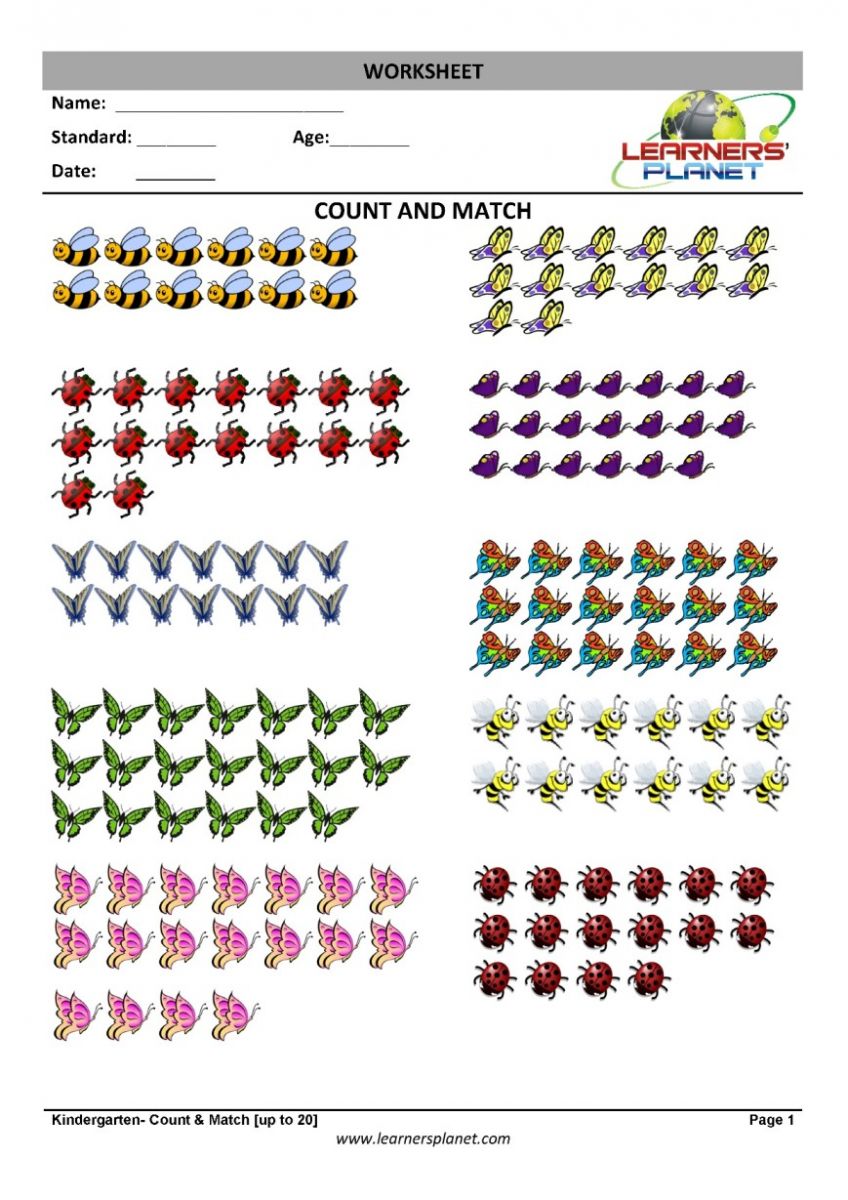 worksheet counting to 20