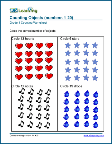 1st Grade Number Charts and Counting Worksheets | Worsheets library