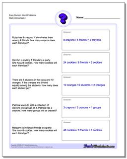 Word Problems: Division Word Problems