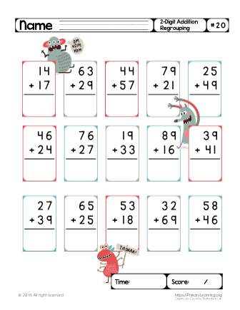 Two Digit Addition (Regrouping) #20  