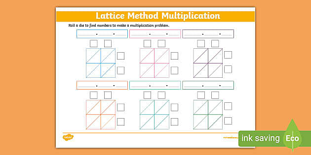 worksheet easy lattice mutipliation