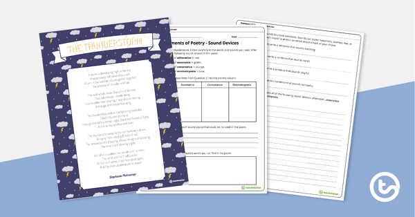 worksheet elements of poetry
