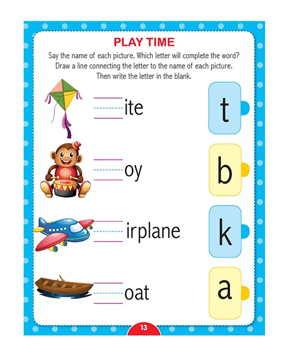worksheet english for kindergarten